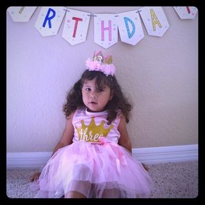 3rd Birthday dress and crown.